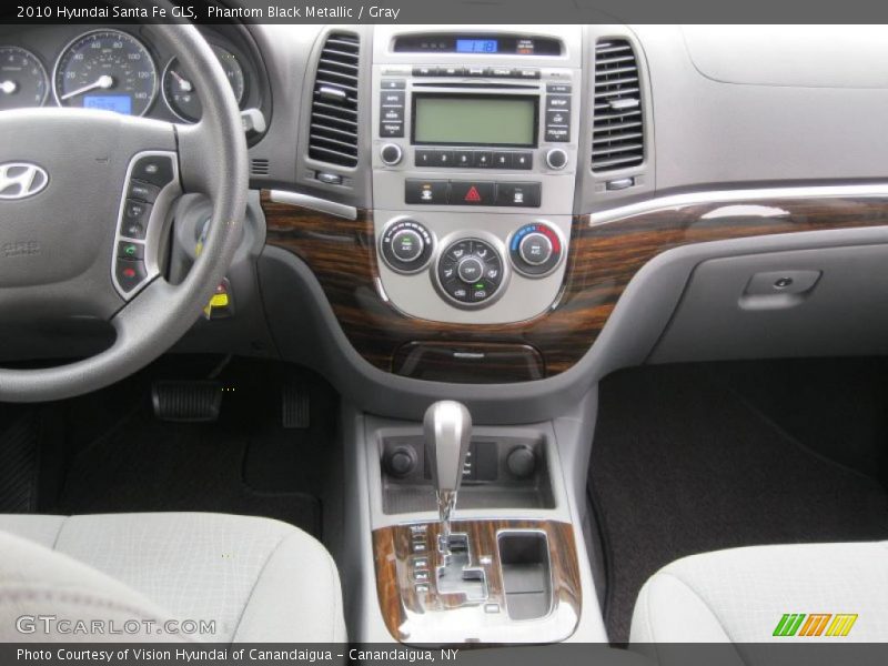Phantom Black Metallic / Gray 2010 Hyundai Santa Fe GLS