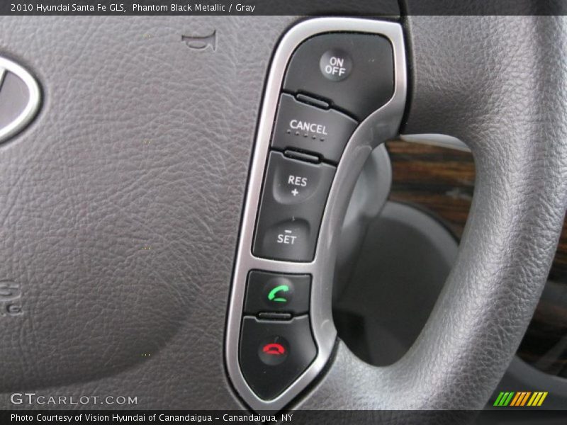 Phantom Black Metallic / Gray 2010 Hyundai Santa Fe GLS