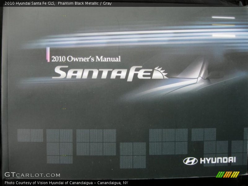 Phantom Black Metallic / Gray 2010 Hyundai Santa Fe GLS