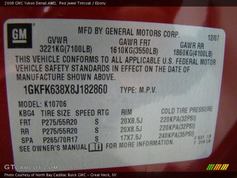 Red Jewel Tintcoat / Ebony 2008 GMC Yukon Denali AWD