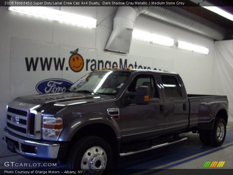 Dark Shadow Gray Metallic / Medium Stone Grey 2008 Ford F450 Super Duty Lariat Crew Cab 4x4 Dually