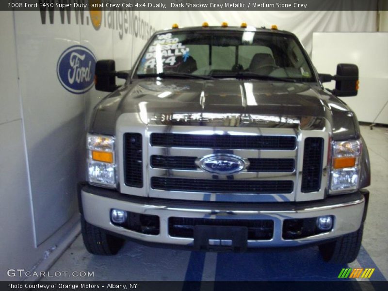 Dark Shadow Gray Metallic / Medium Stone Grey 2008 Ford F450 Super Duty Lariat Crew Cab 4x4 Dually