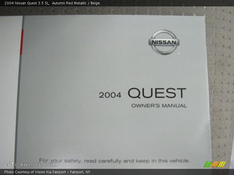 Autumn Red Metallic / Beige 2004 Nissan Quest 3.5 SL