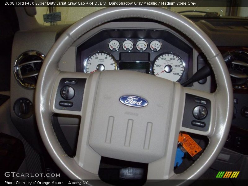 Dark Shadow Gray Metallic / Medium Stone Grey 2008 Ford F450 Super Duty Lariat Crew Cab 4x4 Dually