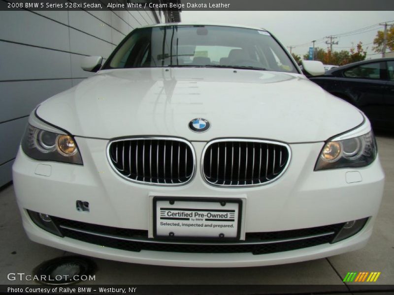 Alpine White / Cream Beige Dakota Leather 2008 BMW 5 Series 528xi Sedan