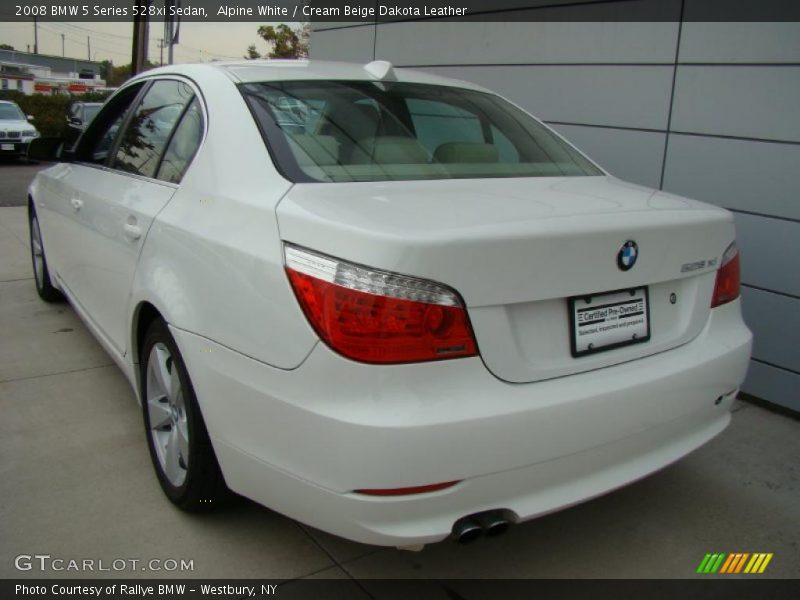 Alpine White / Cream Beige Dakota Leather 2008 BMW 5 Series 528xi Sedan