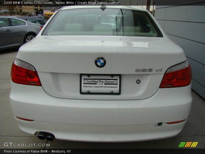 Alpine White / Cream Beige Dakota Leather 2008 BMW 5 Series 528xi Sedan