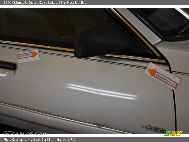 Silver Metallic / Blue 1990 Oldsmobile Cutlass Calais Sedan