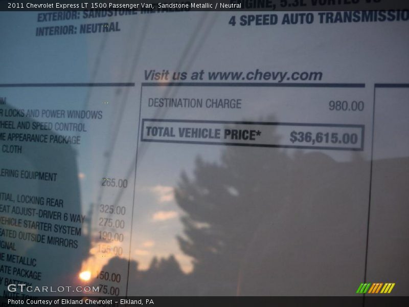 Sandstone Metallic / Neutral 2011 Chevrolet Express LT 1500 Passenger Van