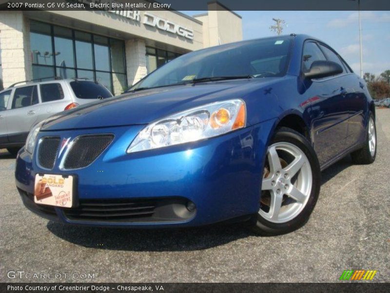 Electric Blue Metallic / Ebony 2007 Pontiac G6 V6 Sedan