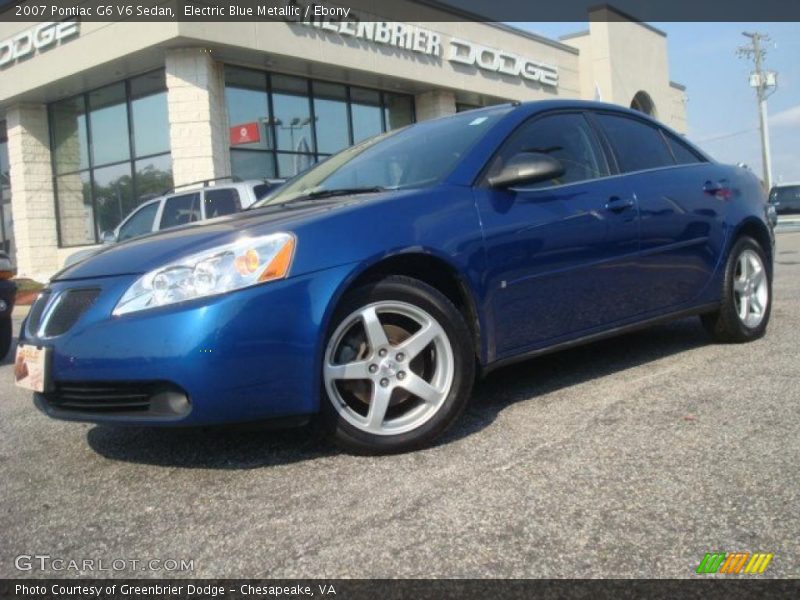Electric Blue Metallic / Ebony 2007 Pontiac G6 V6 Sedan