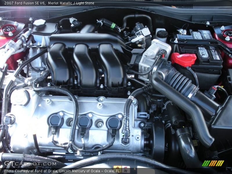Merlot Metallic / Light Stone 2007 Ford Fusion SE V6