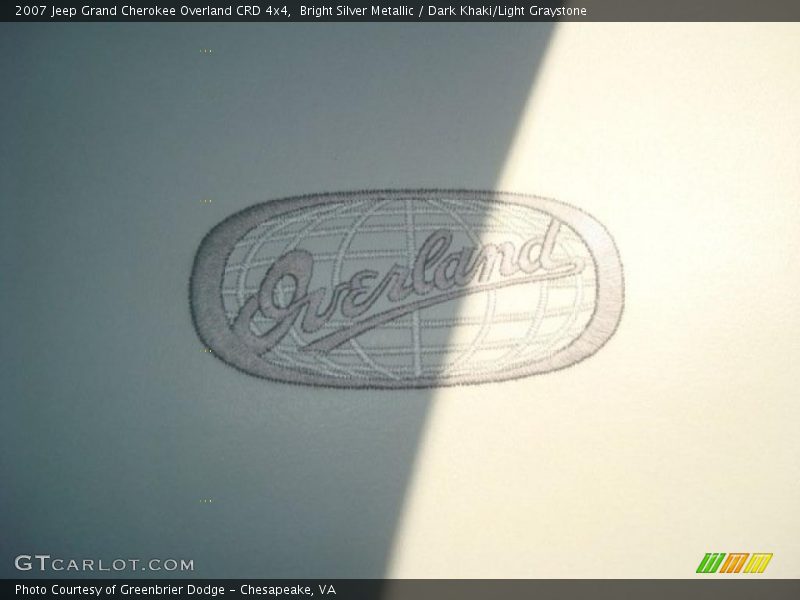 Bright Silver Metallic / Dark Khaki/Light Graystone 2007 Jeep Grand Cherokee Overland CRD 4x4