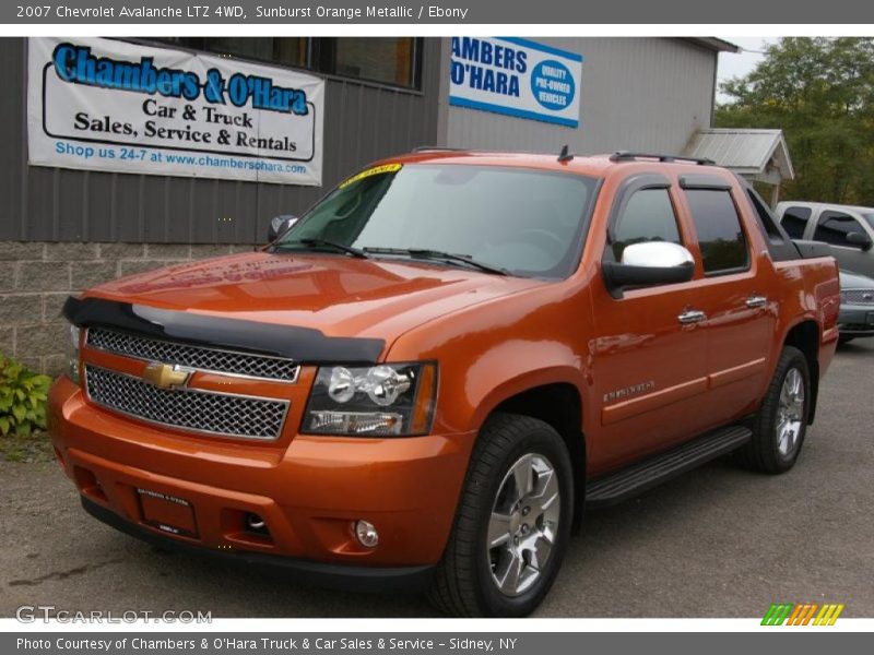 Sunburst Orange Metallic / Ebony 2007 Chevrolet Avalanche LTZ 4WD