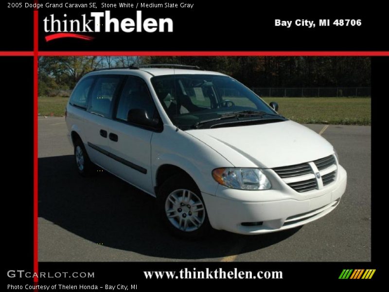 Stone White / Medium Slate Gray 2005 Dodge Grand Caravan SE