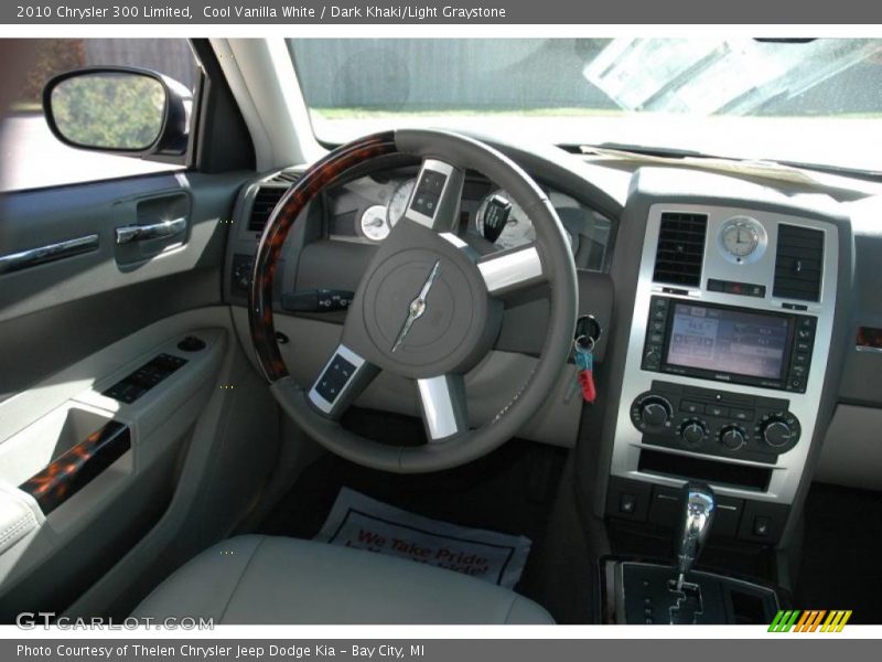 Cool Vanilla White / Dark Khaki/Light Graystone 2010 Chrysler 300 Limited