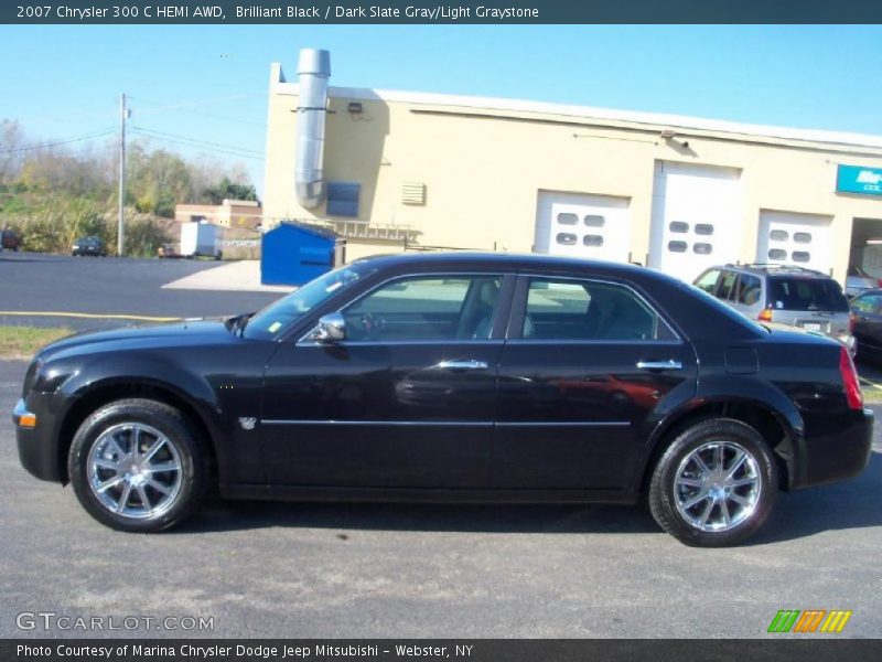 Brilliant Black / Dark Slate Gray/Light Graystone 2007 Chrysler 300 C HEMI AWD