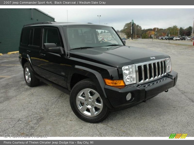 Black Clearcoat / Medium Slate Gray 2007 Jeep Commander Sport 4x4