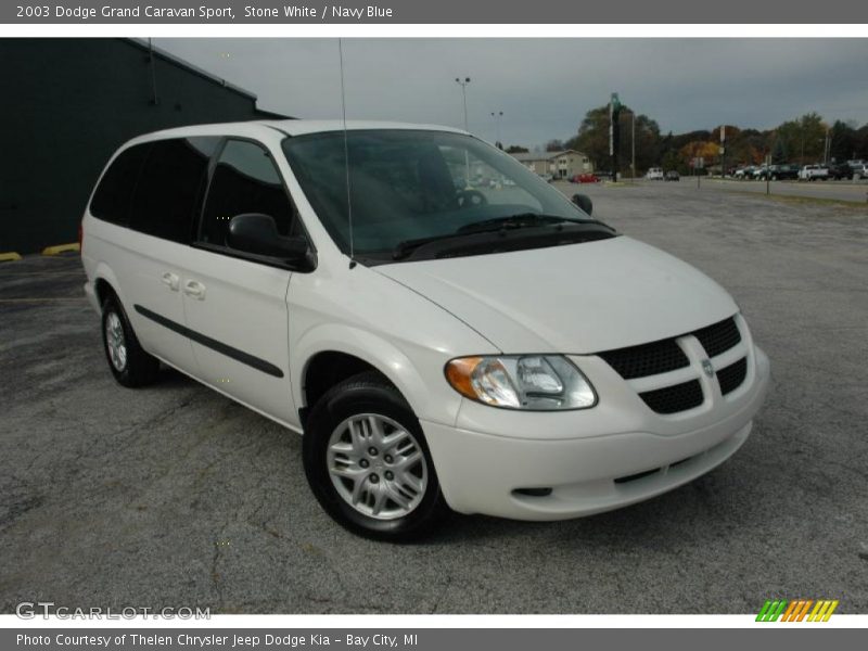 Stone White / Navy Blue 2003 Dodge Grand Caravan Sport