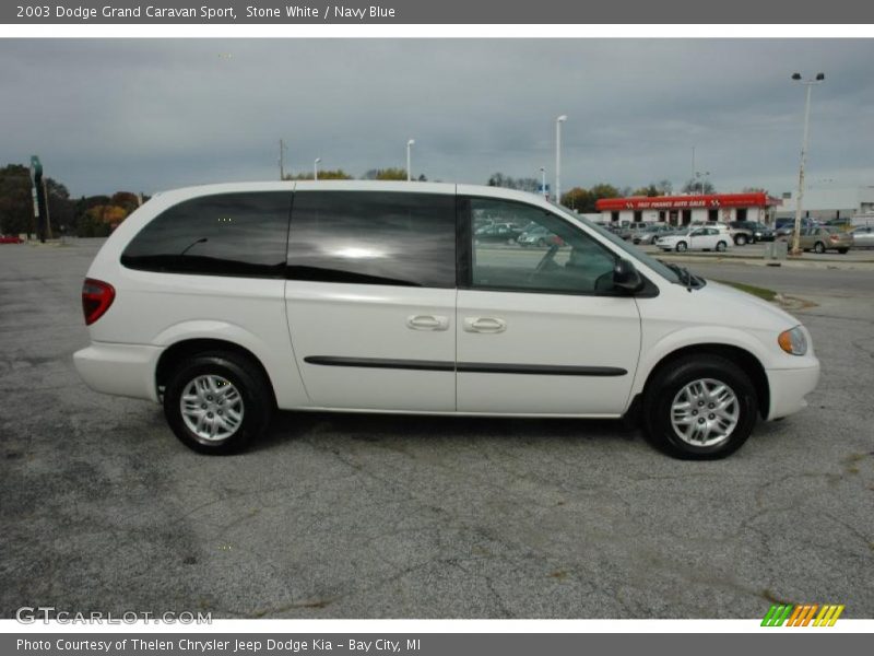 Stone White / Navy Blue 2003 Dodge Grand Caravan Sport
