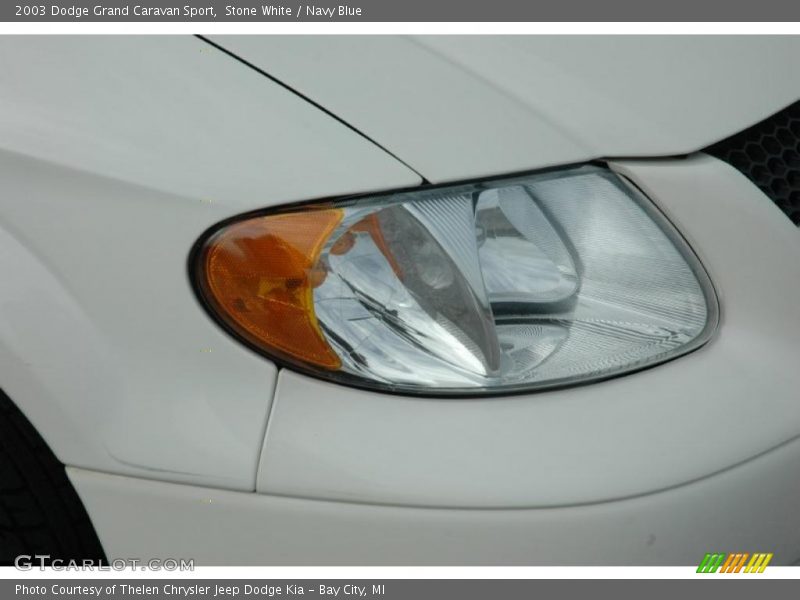 Stone White / Navy Blue 2003 Dodge Grand Caravan Sport