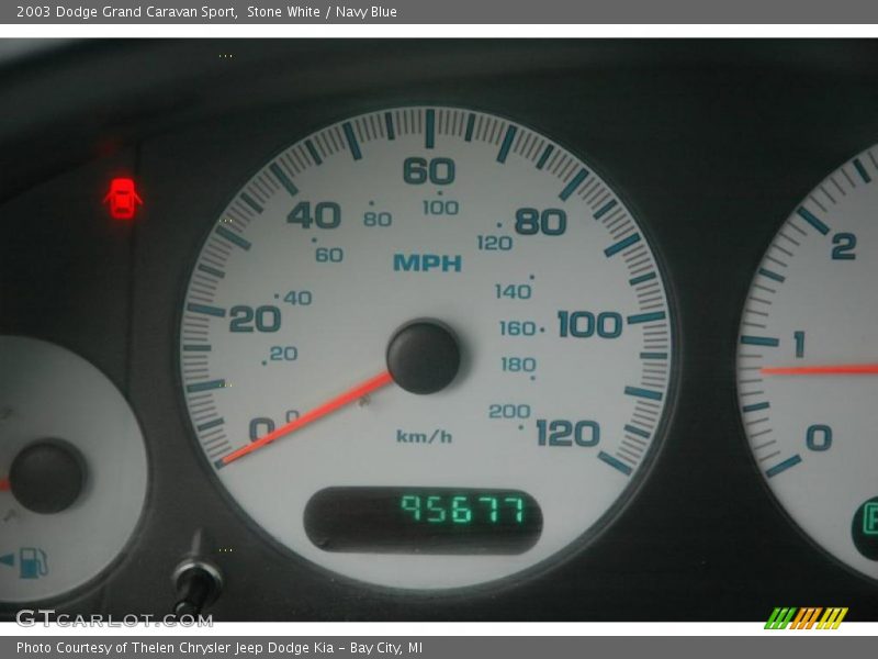 Stone White / Navy Blue 2003 Dodge Grand Caravan Sport
