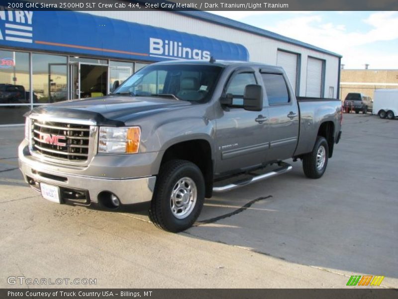 Steel Gray Metallic / Dark Titanium/Light Titanium 2008 GMC Sierra 2500HD SLT Crew Cab 4x4