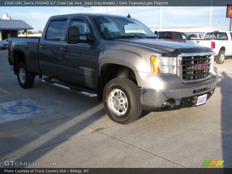 Steel Gray Metallic / Dark Titanium/Light Titanium 2008 GMC Sierra 2500HD SLT Crew Cab 4x4