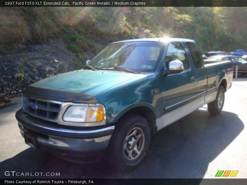 Pacific Green Metallic / Medium Graphite 1997 Ford F150 XLT Extended Cab