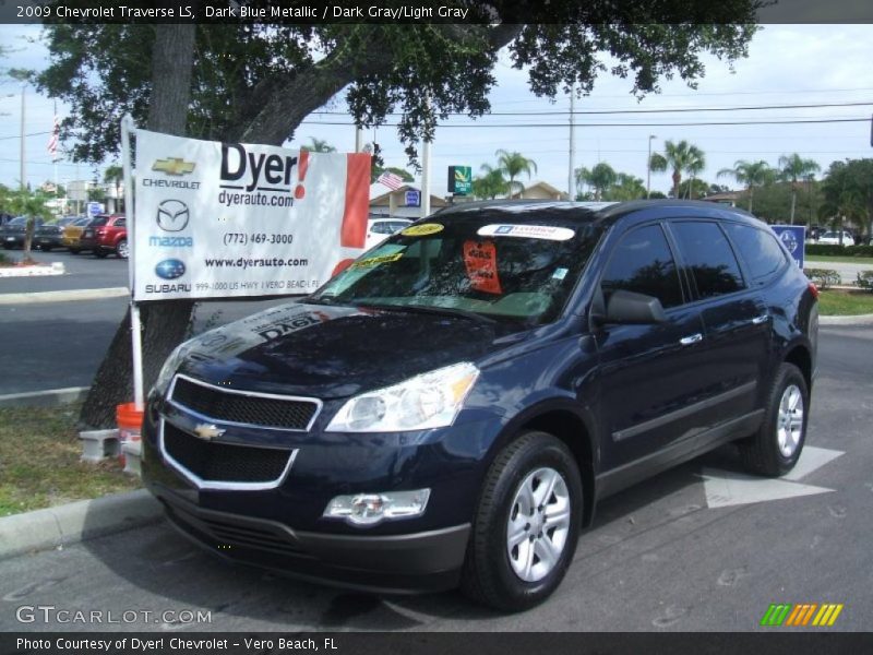Dark Blue Metallic / Dark Gray/Light Gray 2009 Chevrolet Traverse LS