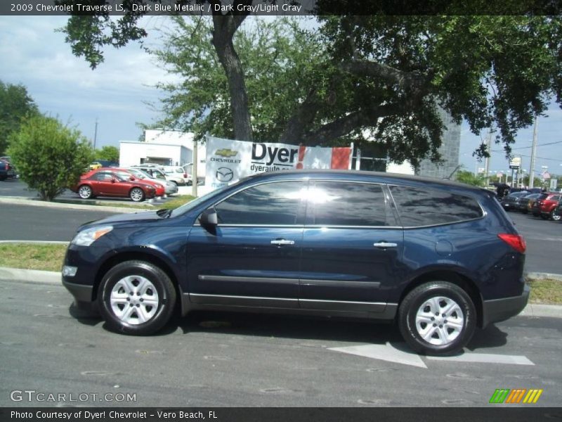Dark Blue Metallic / Dark Gray/Light Gray 2009 Chevrolet Traverse LS