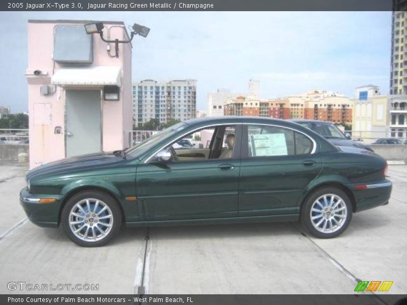 Jaguar Racing Green Metallic / Champagne 2005 Jaguar X-Type 3.0
