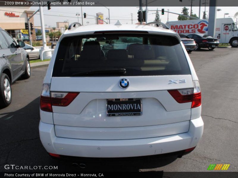Alpine White / Sand Beige 2009 BMW X3 xDrive30i