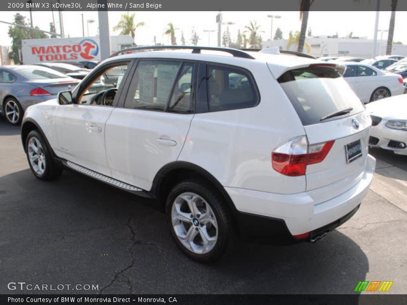 Alpine White / Sand Beige 2009 BMW X3 xDrive30i