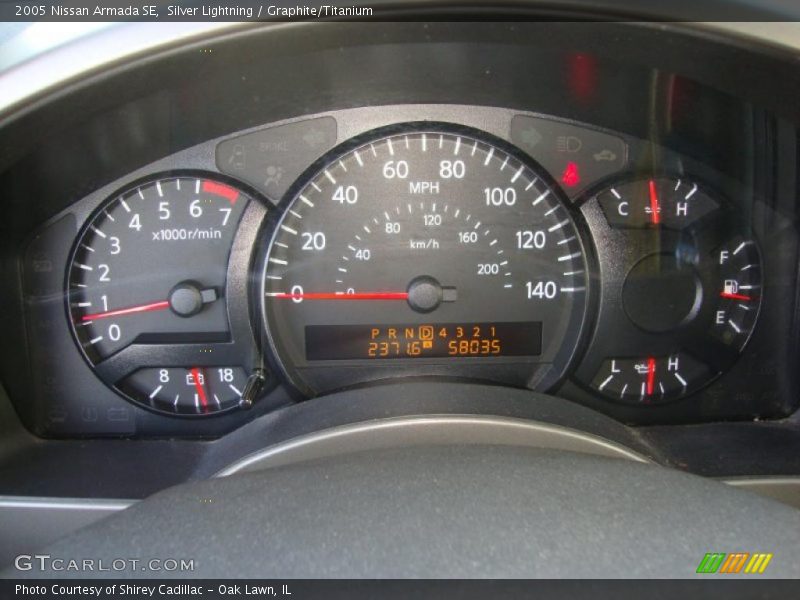 Silver Lightning / Graphite/Titanium 2005 Nissan Armada SE