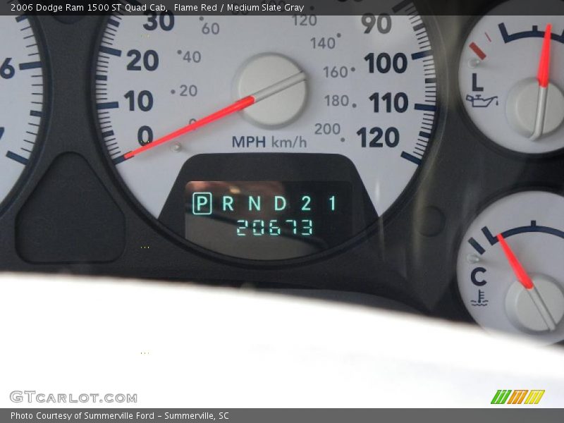 Flame Red / Medium Slate Gray 2006 Dodge Ram 1500 ST Quad Cab