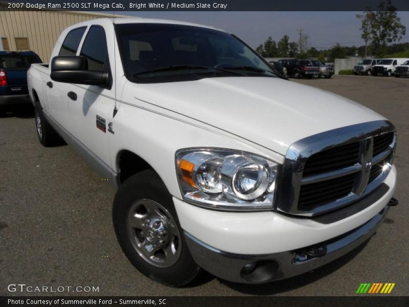 Bright White / Medium Slate Gray 2007 Dodge Ram 2500 SLT Mega Cab