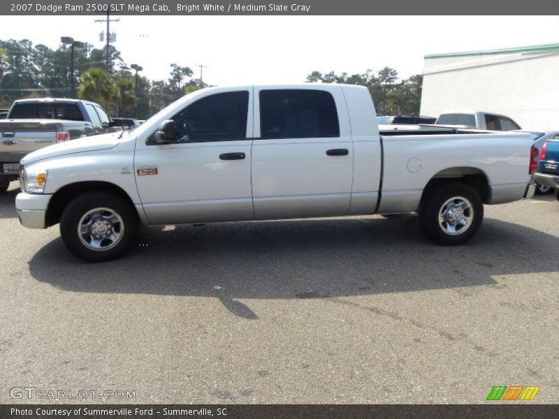 Bright White / Medium Slate Gray 2007 Dodge Ram 2500 SLT Mega Cab