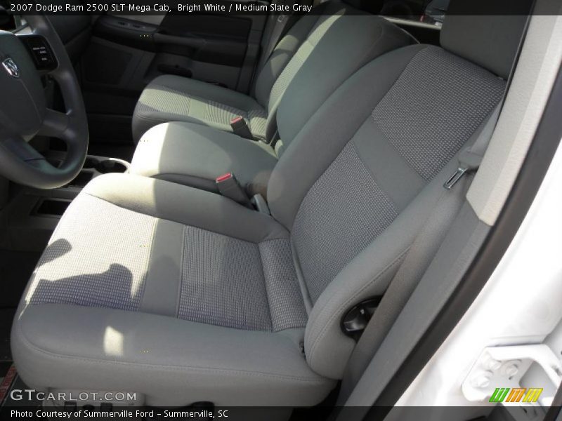 Bright White / Medium Slate Gray 2007 Dodge Ram 2500 SLT Mega Cab