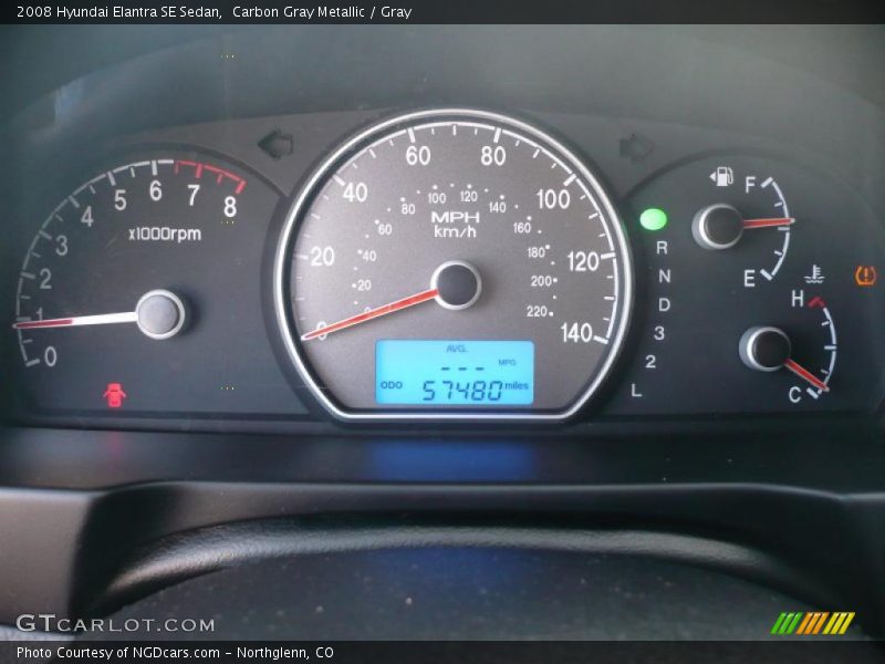 Carbon Gray Metallic / Gray 2008 Hyundai Elantra SE Sedan