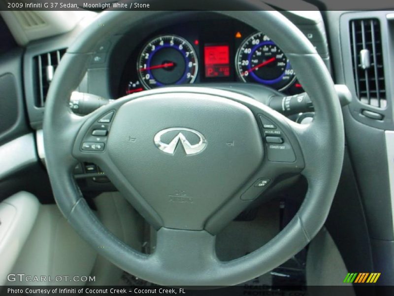Moonlight White / Stone 2009 Infiniti G 37 Sedan