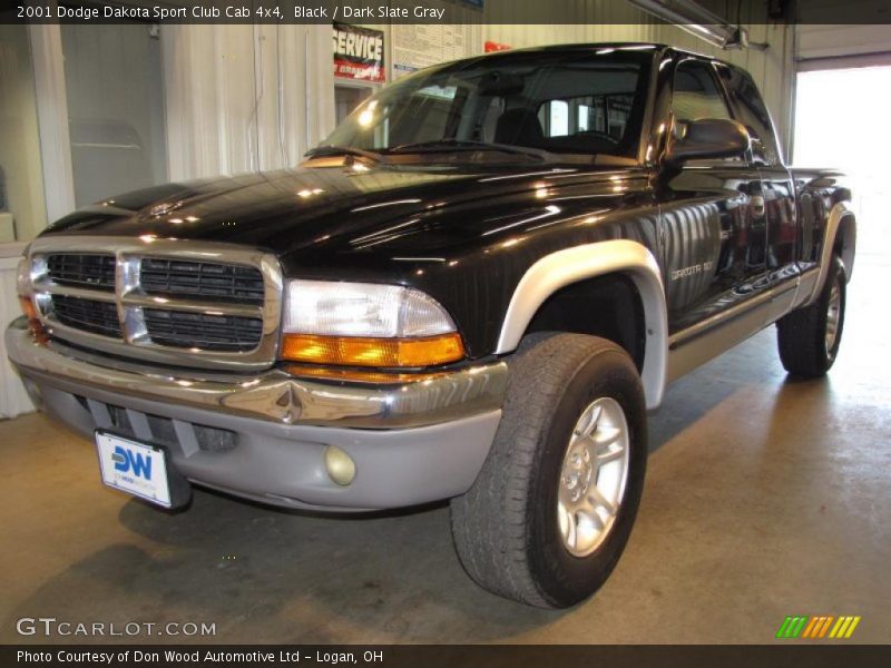 Black / Dark Slate Gray 2001 Dodge Dakota Sport Club Cab 4x4