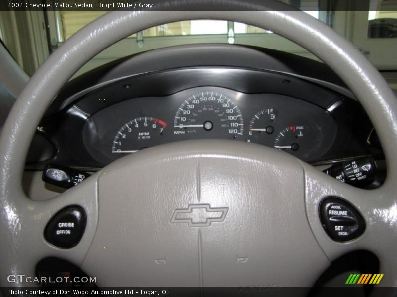 Bright White / Gray 2002 Chevrolet Malibu Sedan