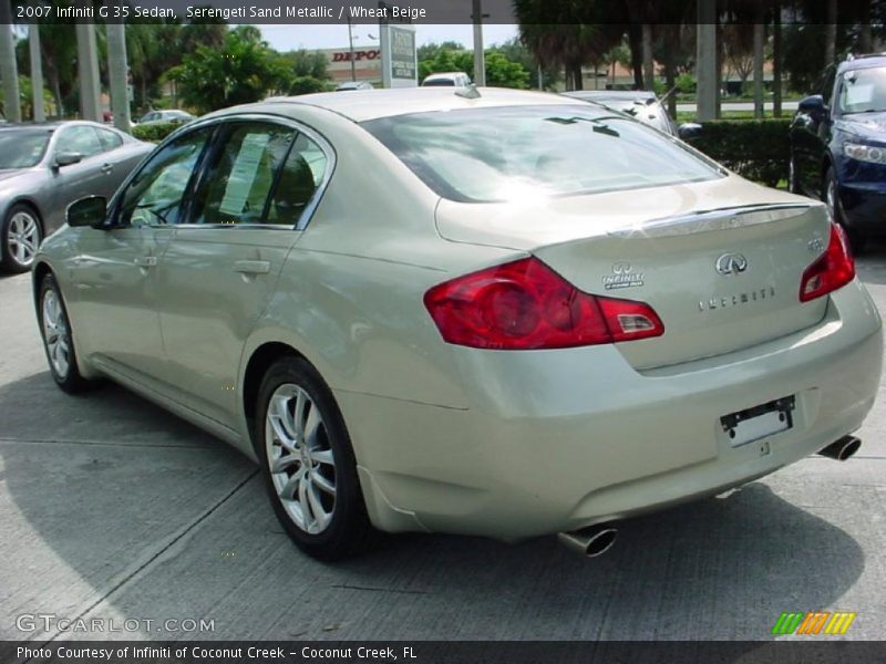 Serengeti Sand Metallic / Wheat Beige 2007 Infiniti G 35 Sedan