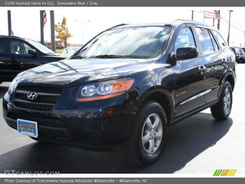 Deepwater Blue / Gray 2008 Hyundai Santa Fe GLS