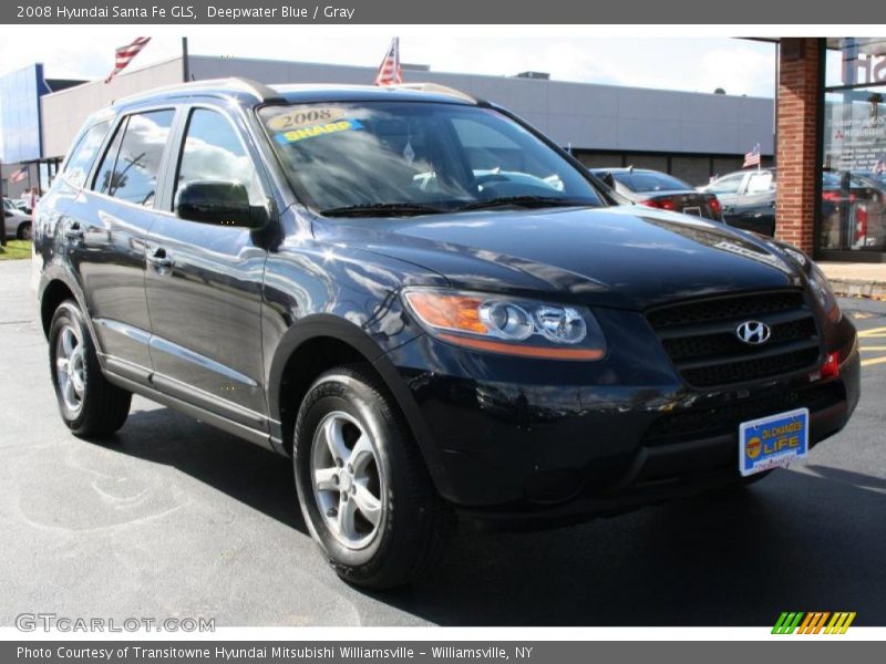 Deepwater Blue / Gray 2008 Hyundai Santa Fe GLS