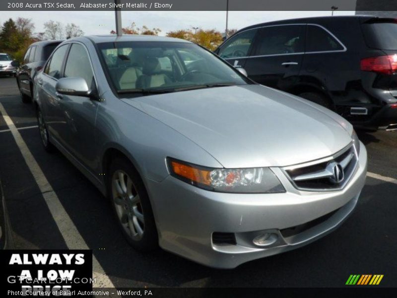 Alabaster Silver Metallic / Ebony 2008 Acura TSX Sedan