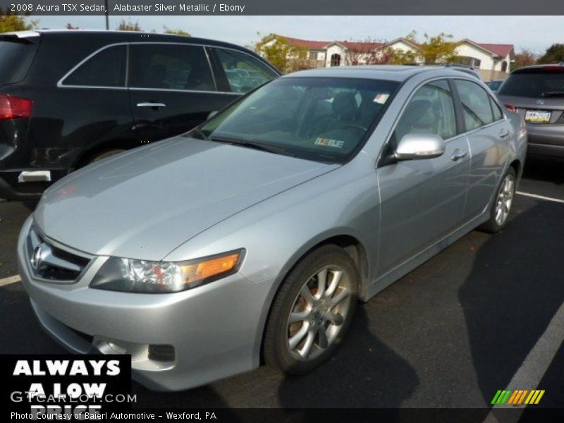 Alabaster Silver Metallic / Ebony 2008 Acura TSX Sedan