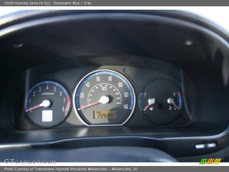 Deepwater Blue / Gray 2008 Hyundai Santa Fe GLS