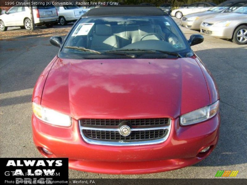 Radiant Fire Red / Gray 1996 Chrysler Sebring JXi Convertible